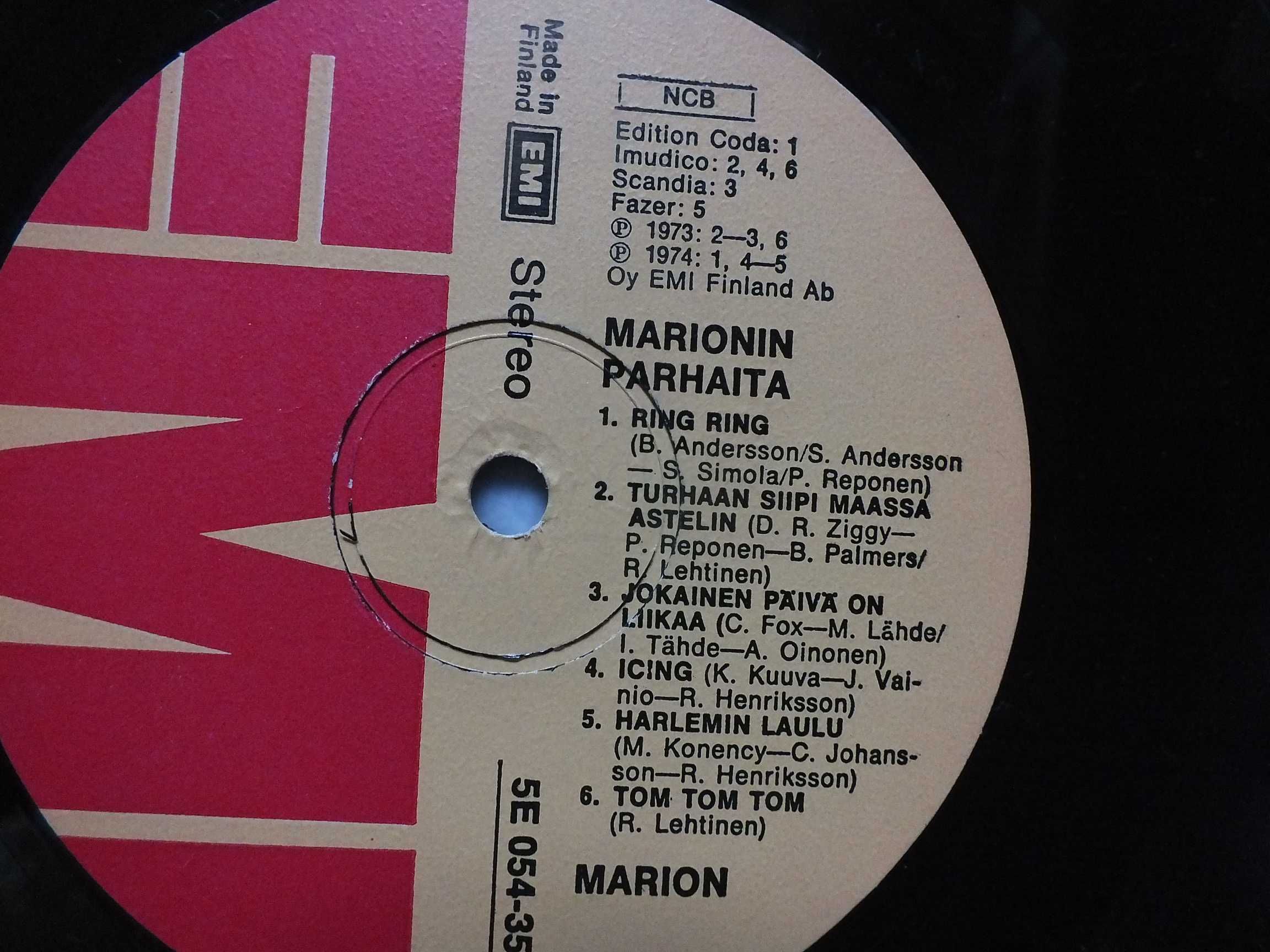 Płyta winylowa LP, MARIONIN PARHAITA-Marion,1974r.,EMI winyl