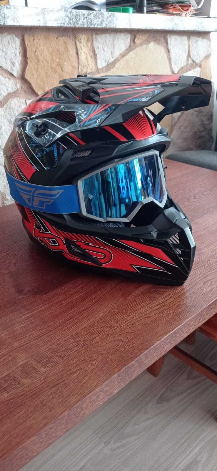 Kask crossowy + gogle