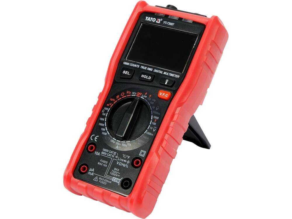 MIERNIK Cyfrowy TRUE RMS z automatycznym i ręcznym zakresem LCD