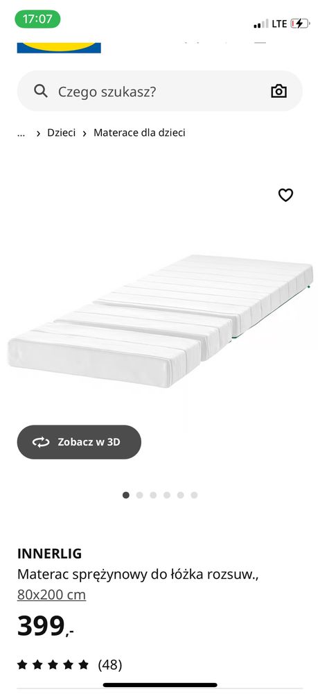 Łóżko ikea minnen