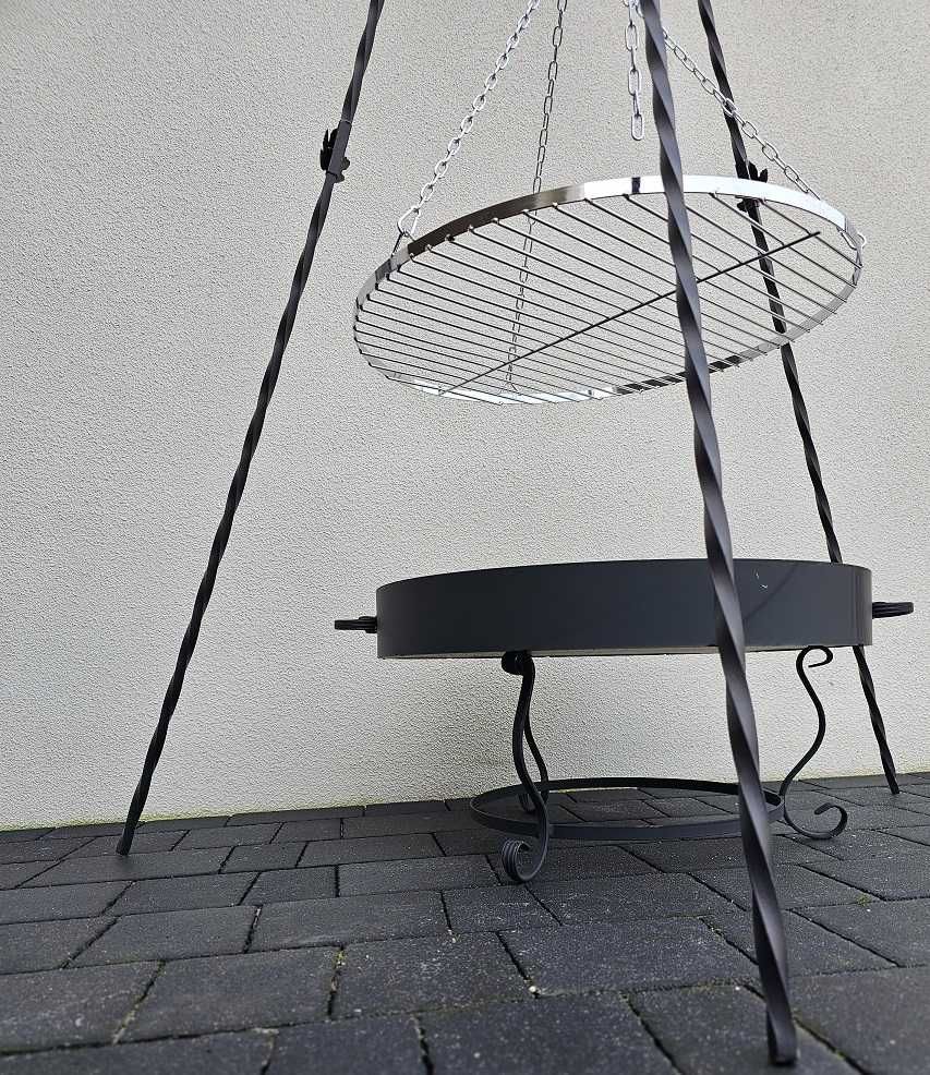 Grill ogrodowy trójnóg, ruszt palenisko gril 70cm Duży, Zestaw