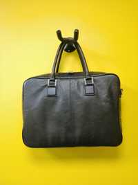 Gino Rossi - Skórzana torba na laptopa czarna | Komis66