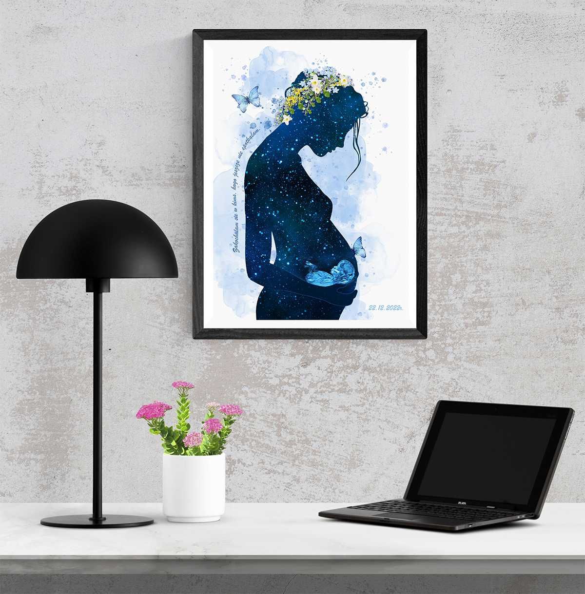 Plakat z USG dziecka Prezent Pępkowe Baby Shower (elektronicznie)
