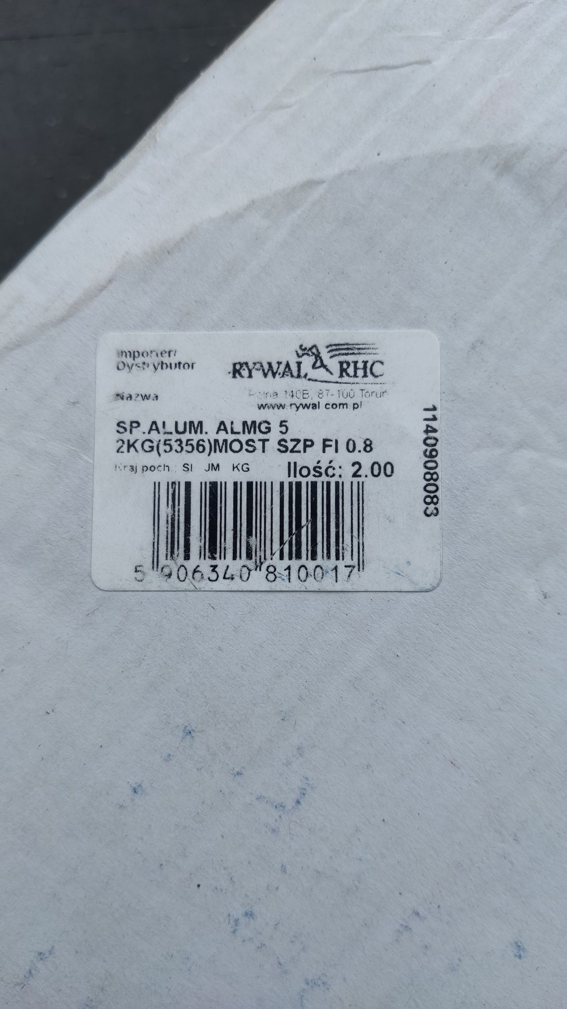 Drut spawalniczy aluminiowy 0,8 2kg Almg
