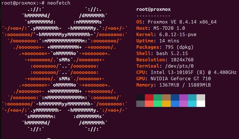 Serwer Proxmox - i3‑10105F - 16 GB RAM - SSD 128GB - GT 710 - NVMe