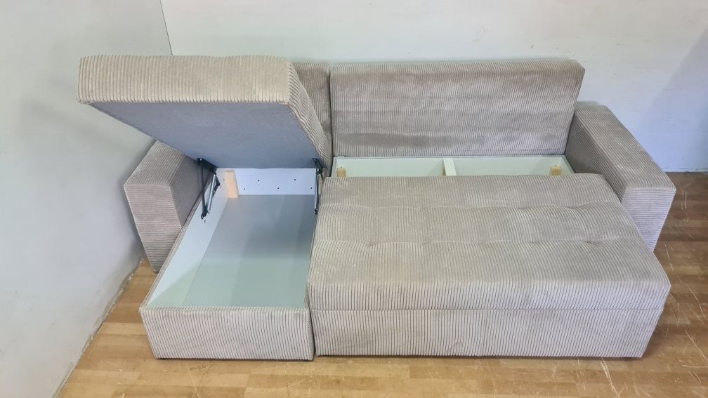 Nowy Narożnik sprężyny automat sztruks welur plusz kanapa sofa rogówka