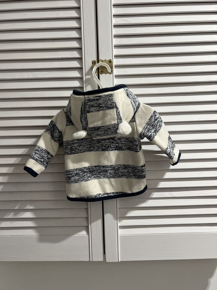 Bluza niemowlęca H&M r.56 uszka paski zamek kaptur