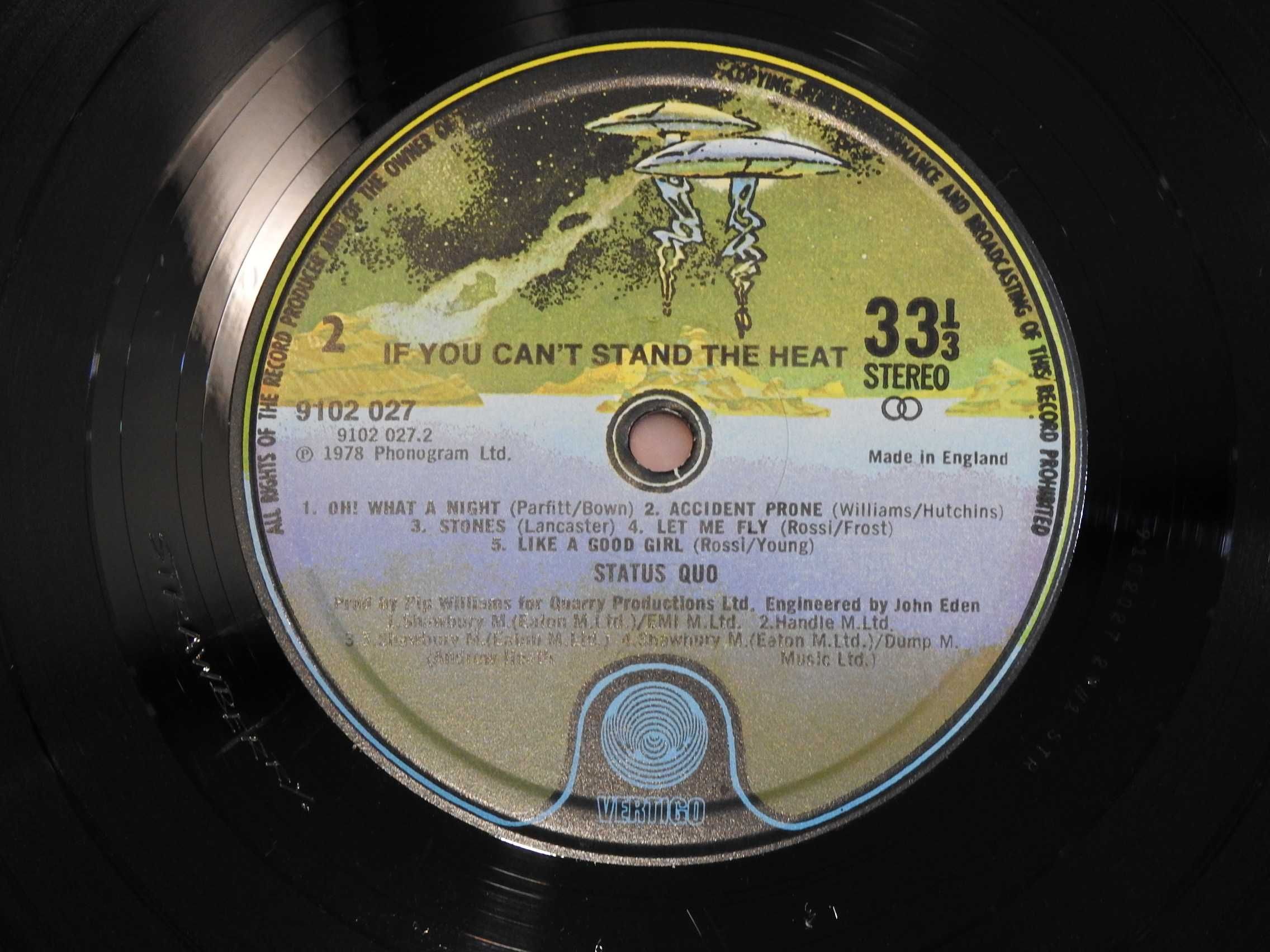Status Quo If You Can't Stand The Heat LP 1978 UK пластинка NM Британи