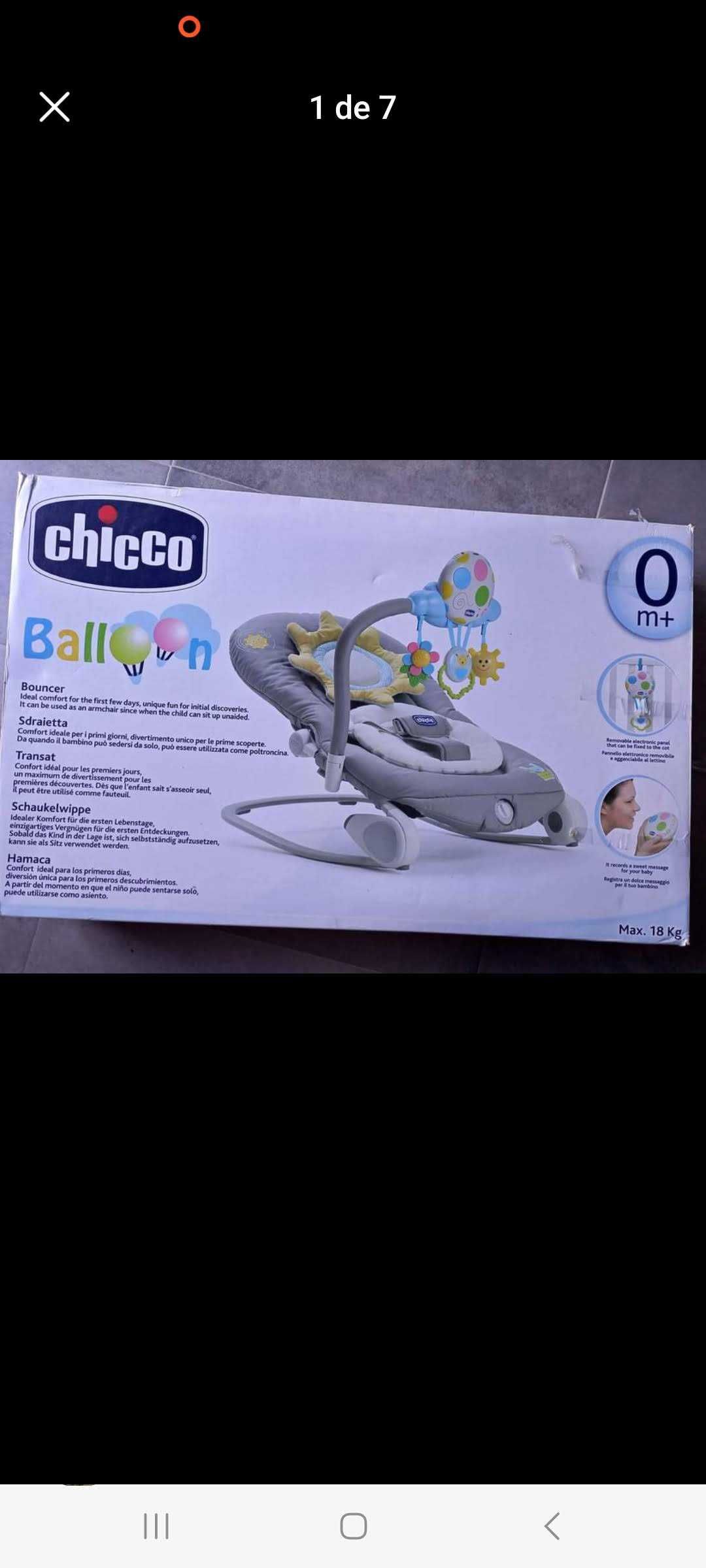 Espreguiçadeira Balloon Chicco - COMO NOVO