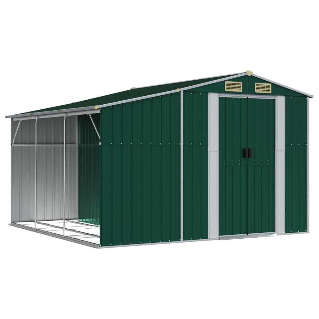 Abrigo de Jardim em Aço Galvanizado 277x279x179 cm Verde