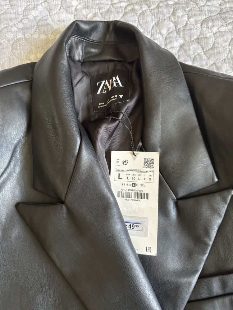 Новий!Піджак блейзер zara штучна шкіра