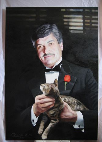 Мужской портрет маслом в образе Вито Корлеоне ( " Крестный отец")