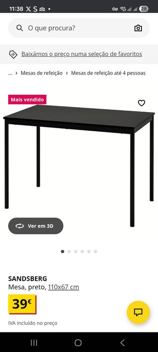 Mesa ikea desmontada