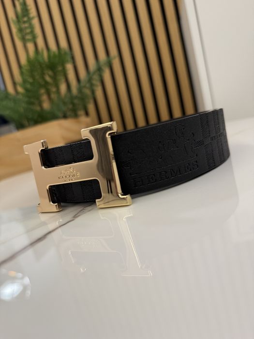 Pasek H Hermes Premium Monogram złoty