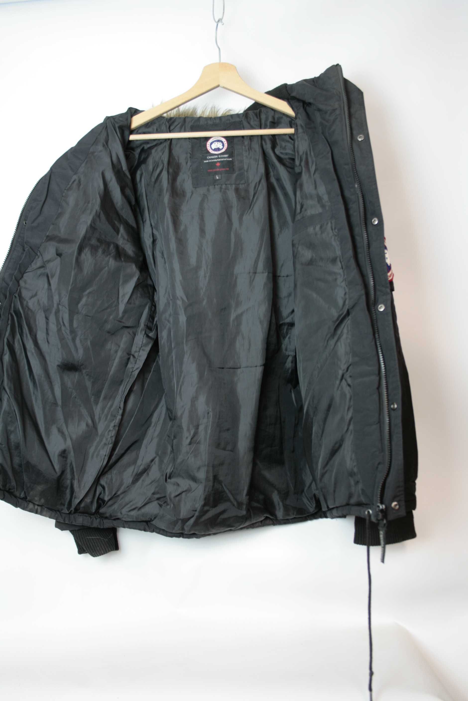 Canada Goose kurtka zimowa z kapturem parka snowboard ocieplona r. L