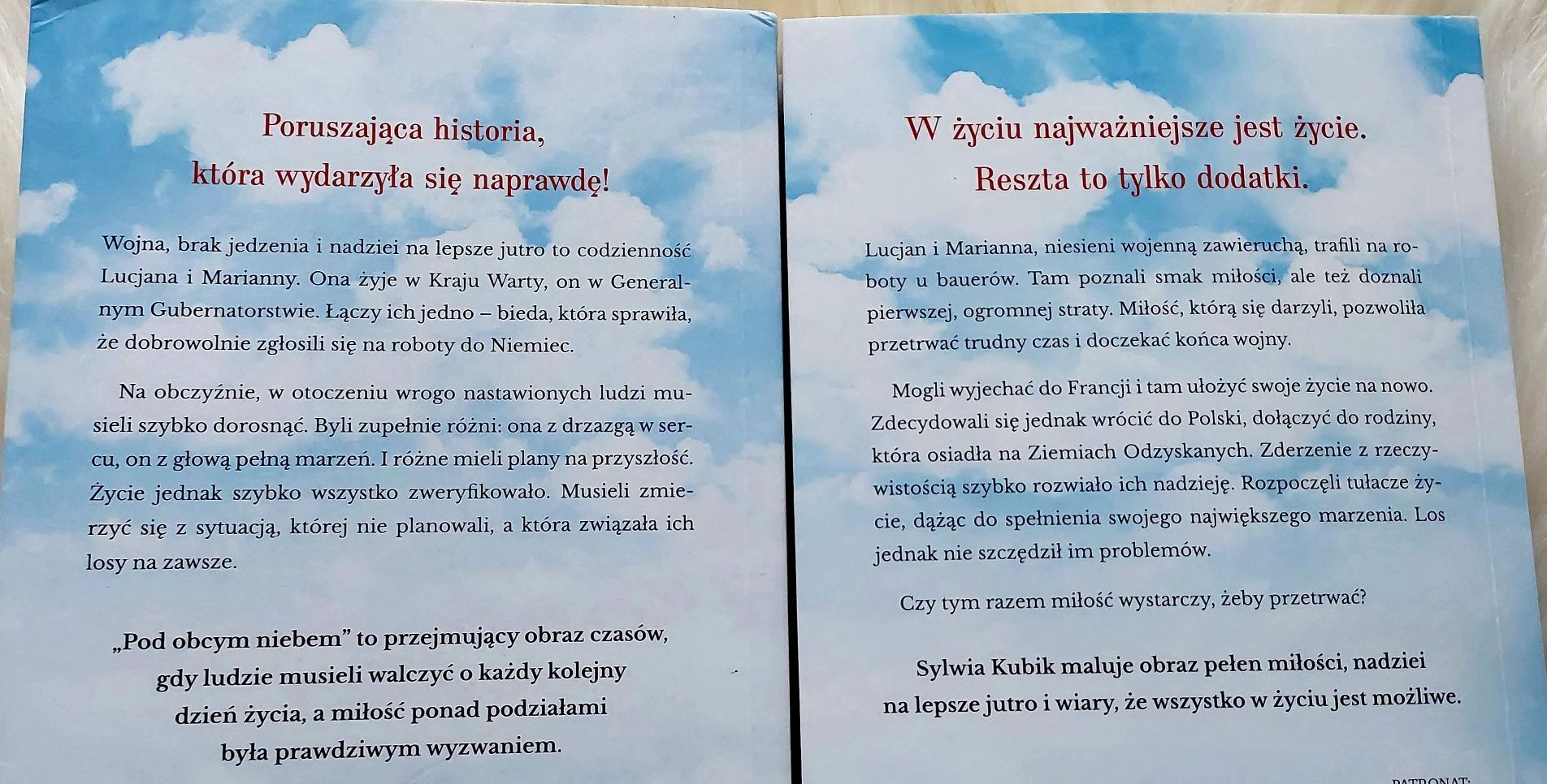 "Pod obcym niebem" Sylwia Kubik, 2 książki