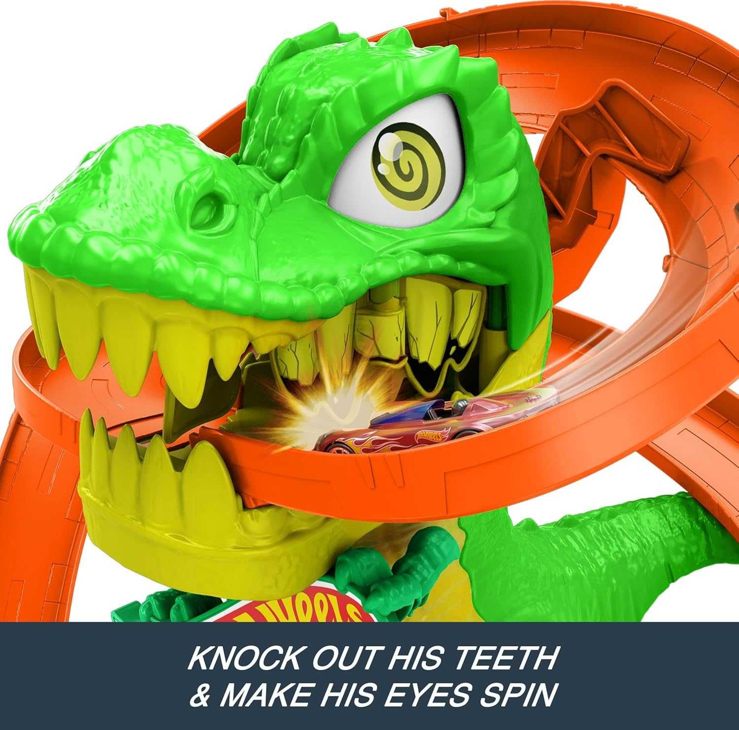 ОРИГИНАЛ! Трек Хот вилс Атака огненного Ти-Рекса Hot Wheels City T-Rex