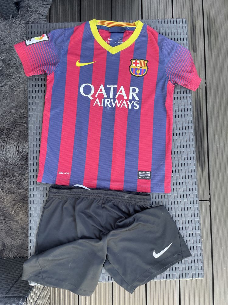 Fc Barcelona nike dri-fit 128-137 Koszulka spodenki strój piłkarski