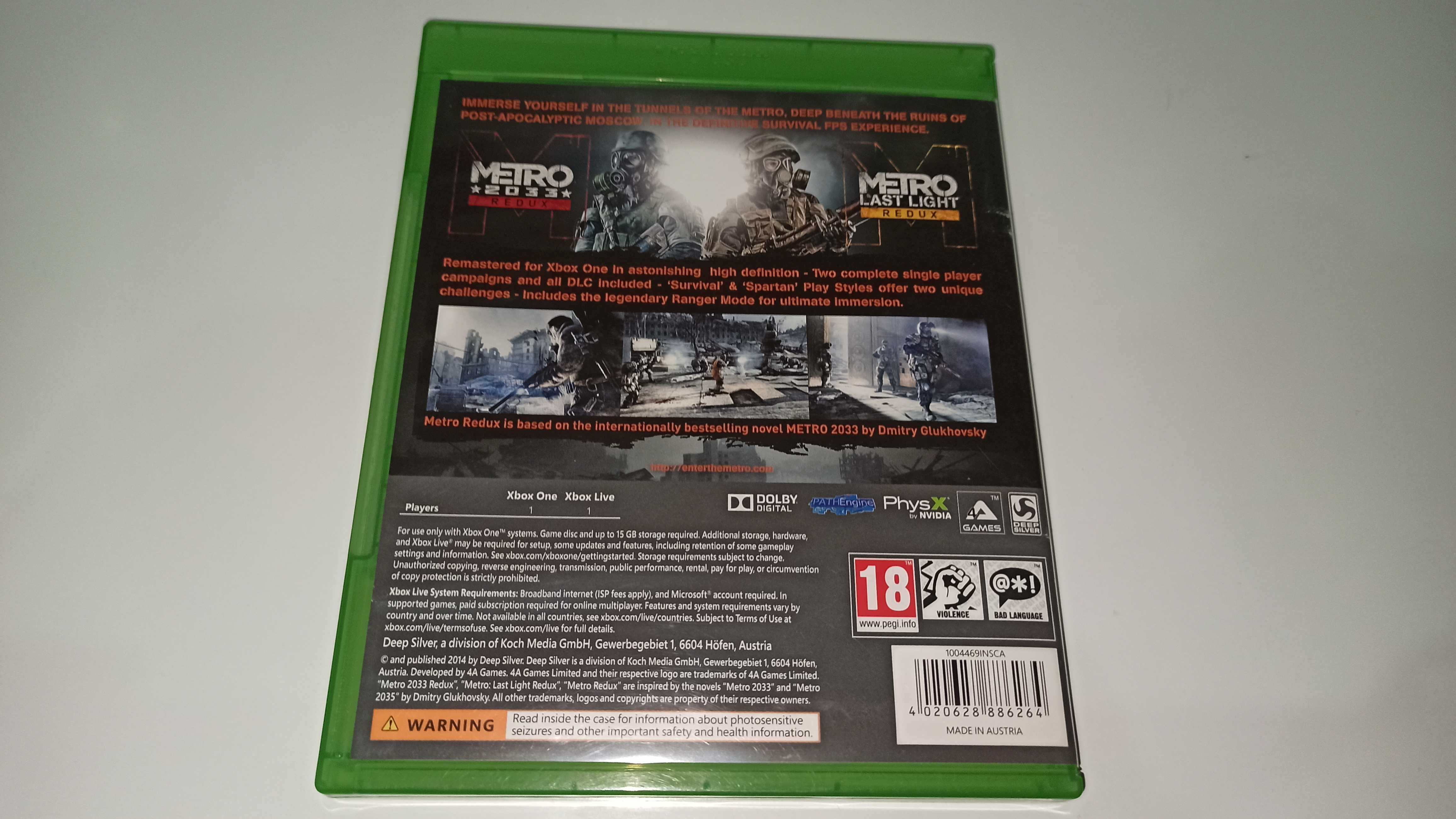 xbox one METRO REDUX pl zawiera METRO 2033+LAST LIGHT