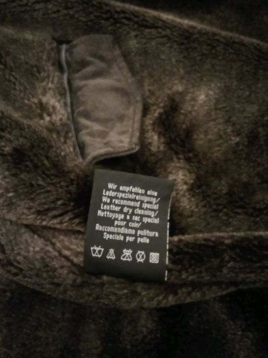 Kożuch męski Ala Ramonesa L/XL kolor czekoladowy skóra naturalna zamsz