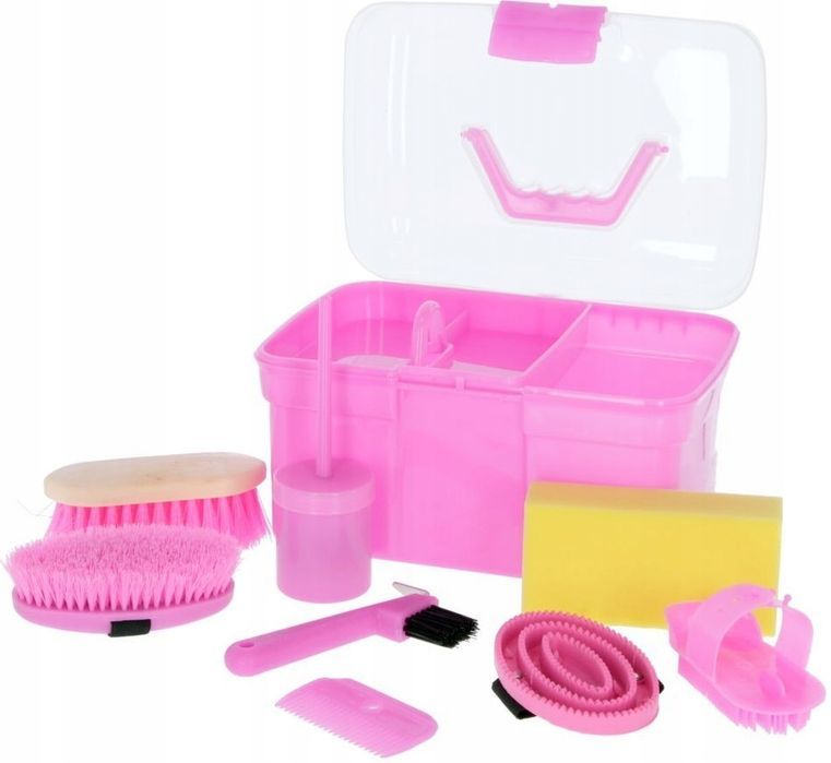 outlet zestaw akcesoriów do pielęgnacji dla konia kerbl 321766 różowe