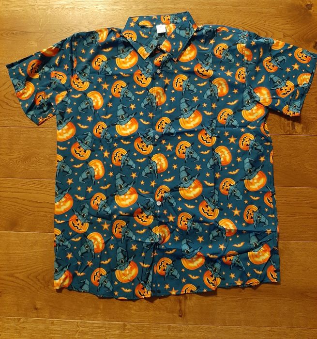 Śmieszna koszula w dynie, L halloween  nowa wzorzysta