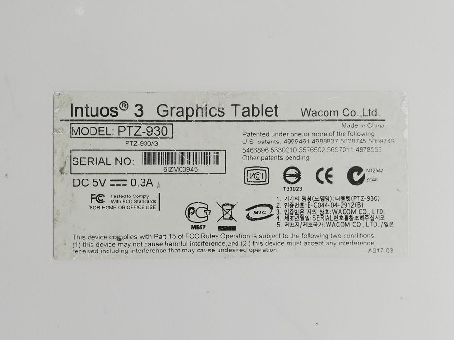 Mesa digitalizadora Wacom Intuos 3 PTZ 930 LARGE