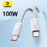 Baseus USB C C 100W szybkie ładowanie Inteligentny kabel biały 1 metr