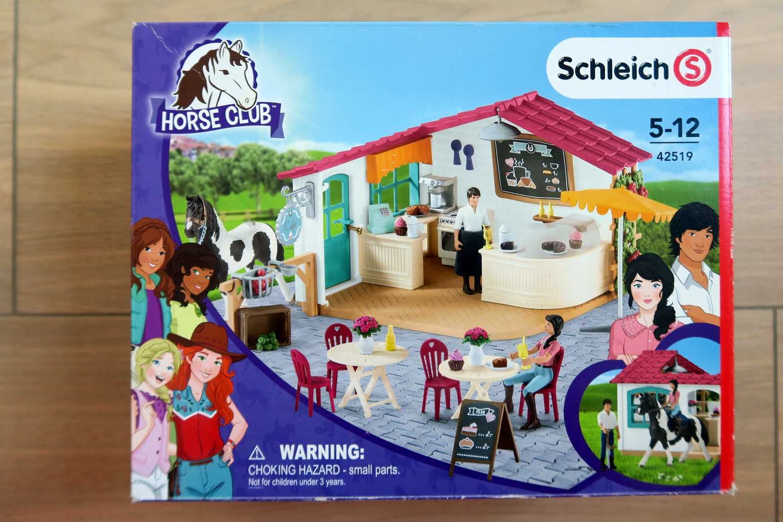 Schleich zestaw 42519 kawiarnia dla jeźdźców klubokawiarnia koń