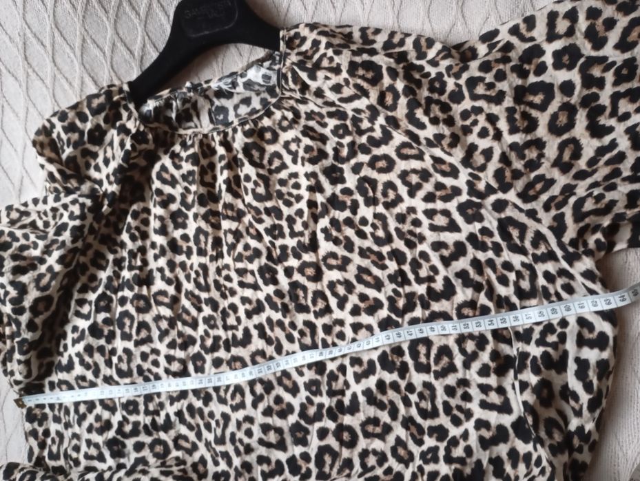 H&M L luźna oversizowa sukienka w panterkę zwierzęce wzory