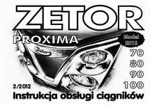 Instrukcja obsługi PL Zetor Proxima 70, 80,90,100 Model 2012
