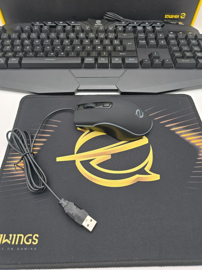 Klawiatura do gier AZERTY Francuski Multimedialna dioda LED + mysz USB