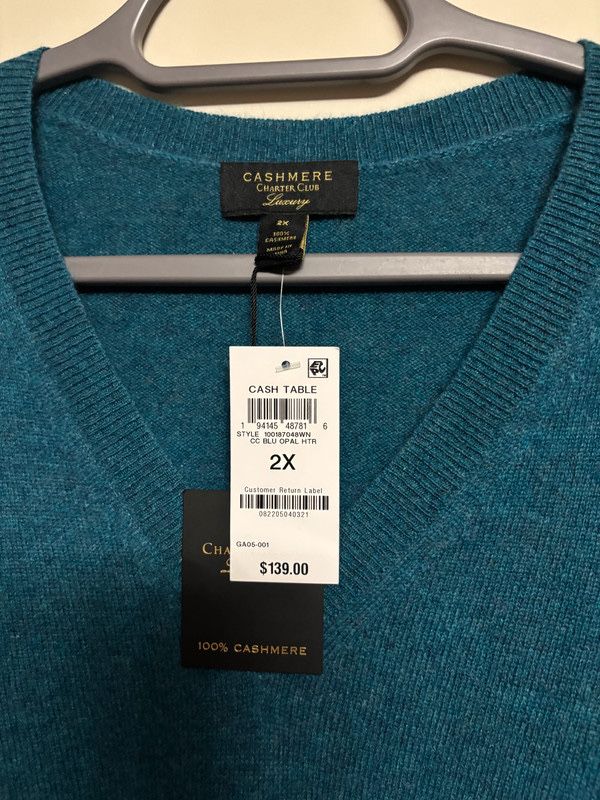 Sweter 100% kaszmir Charter Club rozmiar 2X - plus size