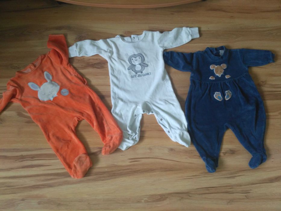 3 pajacyki rozm. 68 UNISEX