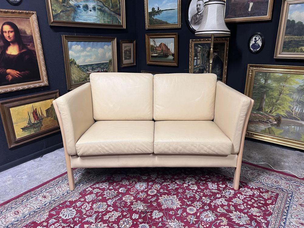 Sofa dwuosobowa skóra naturalna