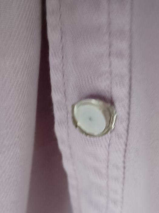 Bawełniana koszula jeansowa oversaiz M liliowa H&M