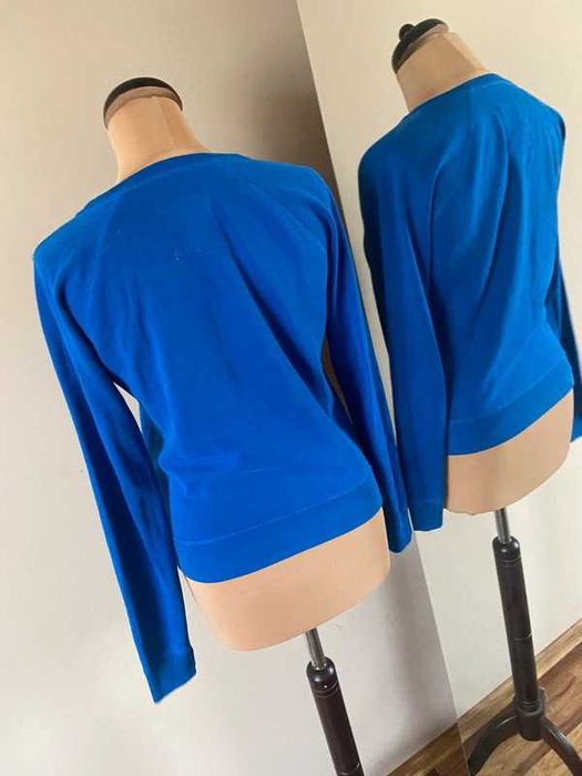 Hollister bluza sweter damski niebieski chaber nadruk basic