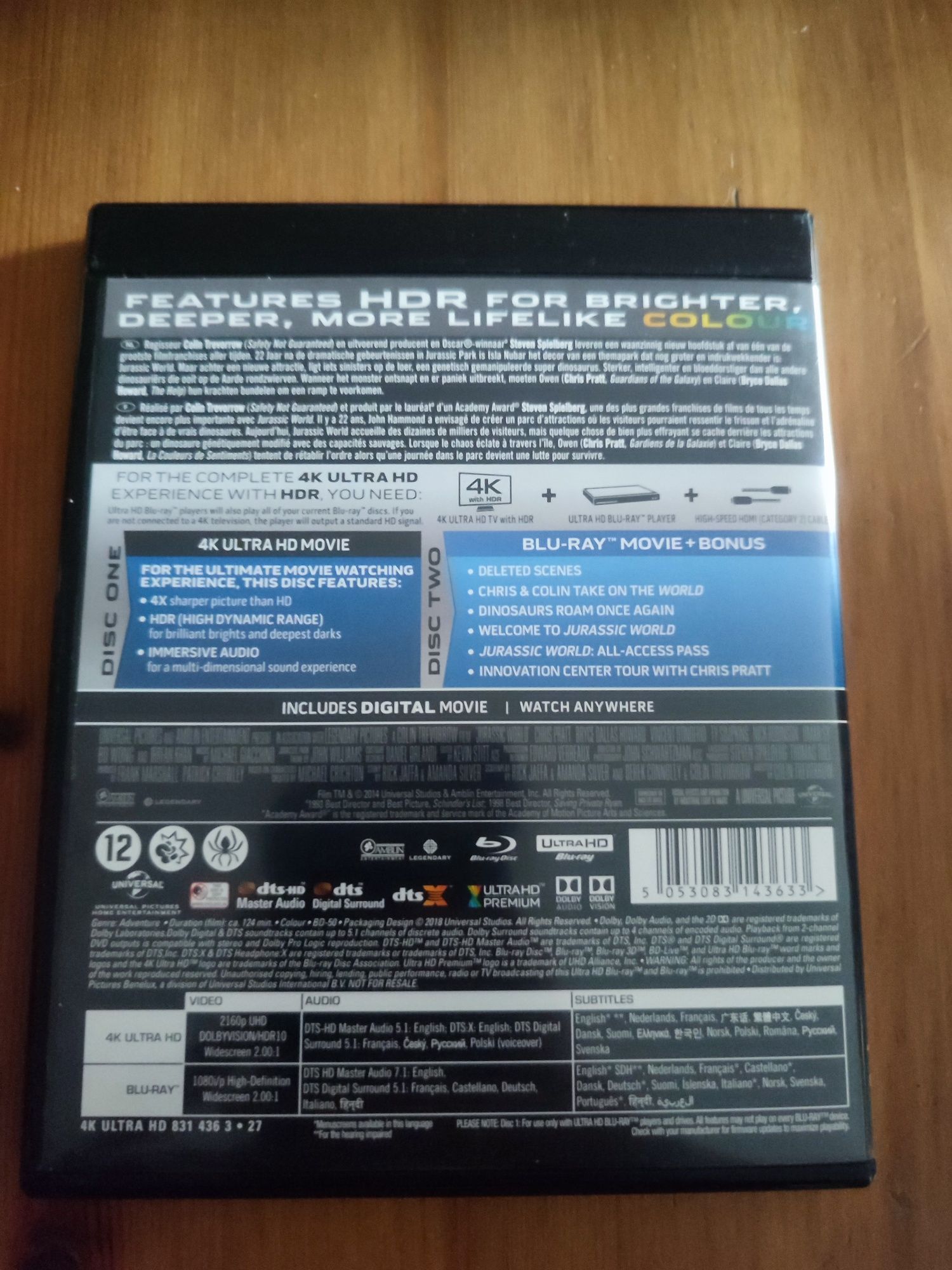 Jurassic World (Chris Pratt) 4K Ultra HD blu-ray Lektor Pl