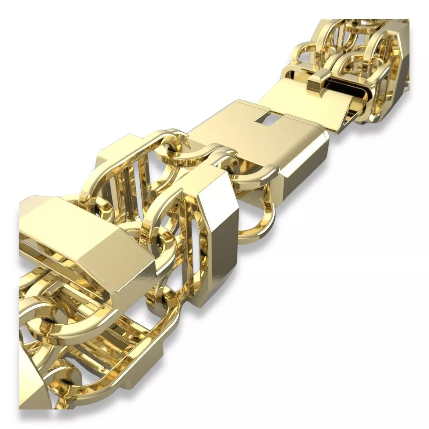 Złoty łańcuszek z żółtego białego różowego 14k złota cgcc003 15mm K