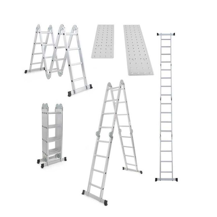DRABINA aluminiowa składana przegubowa wielofunkcyjna 4x4 PODEST DWP44