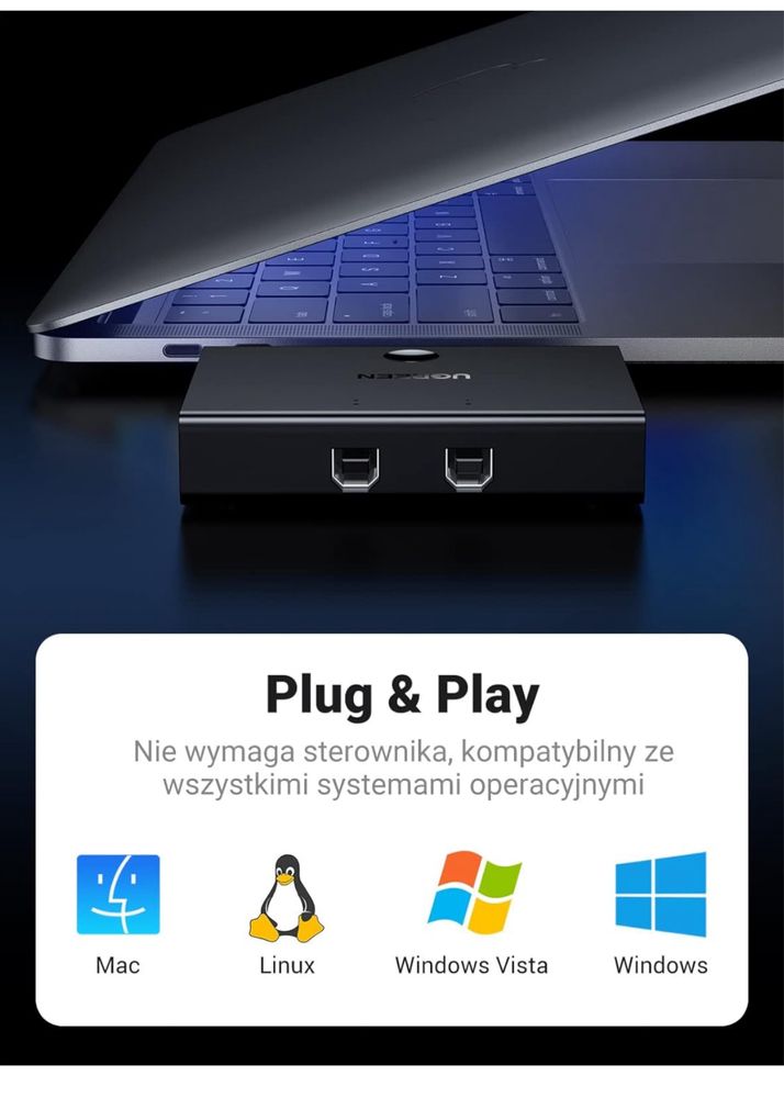 UGREEN Przełącznik USB Przełącznik