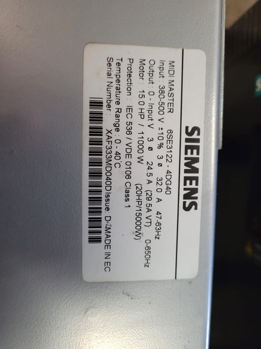 Falownik Siemens 11 kW MIDI MASTER 6SE3122-4DG40