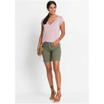 bonprix khaki krótkie wiosenne letnie podwijane spodenki 34-36