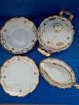 Porcelanowy serwis obiadowy Reichenbach fine China biel  złocenia