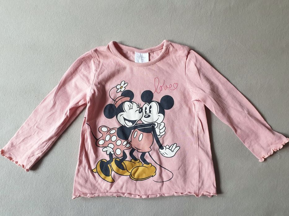 Bluzeczka bawełniana długi rękaw myszka miki 6-9 miesięcy Disney baby