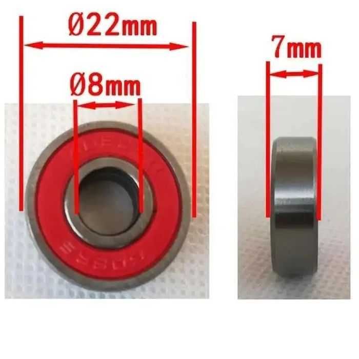 4 szt Łożyska 608RS ABEC-9 8x22x7mm do hulajnogi , wrotek , deskorolki