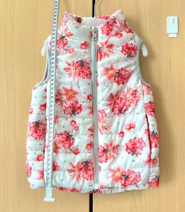 Jak nowa, kamizelka, bezrękawnik, srebrne wykończenia, BluKids 92/98