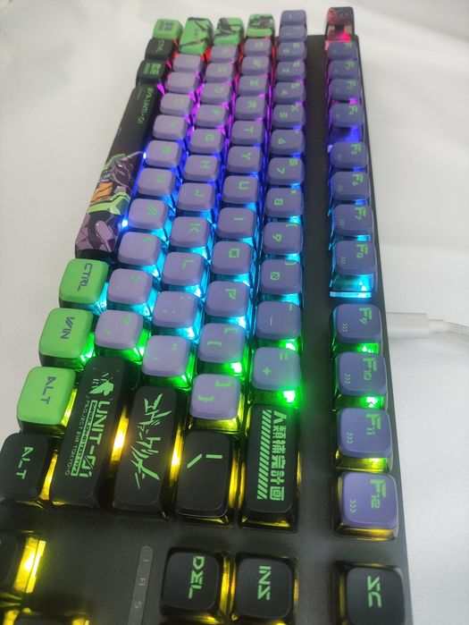 Єванґеліон EVA 01 Напівпрозорі keycap кейкапи Аниме Evangelion 122шт