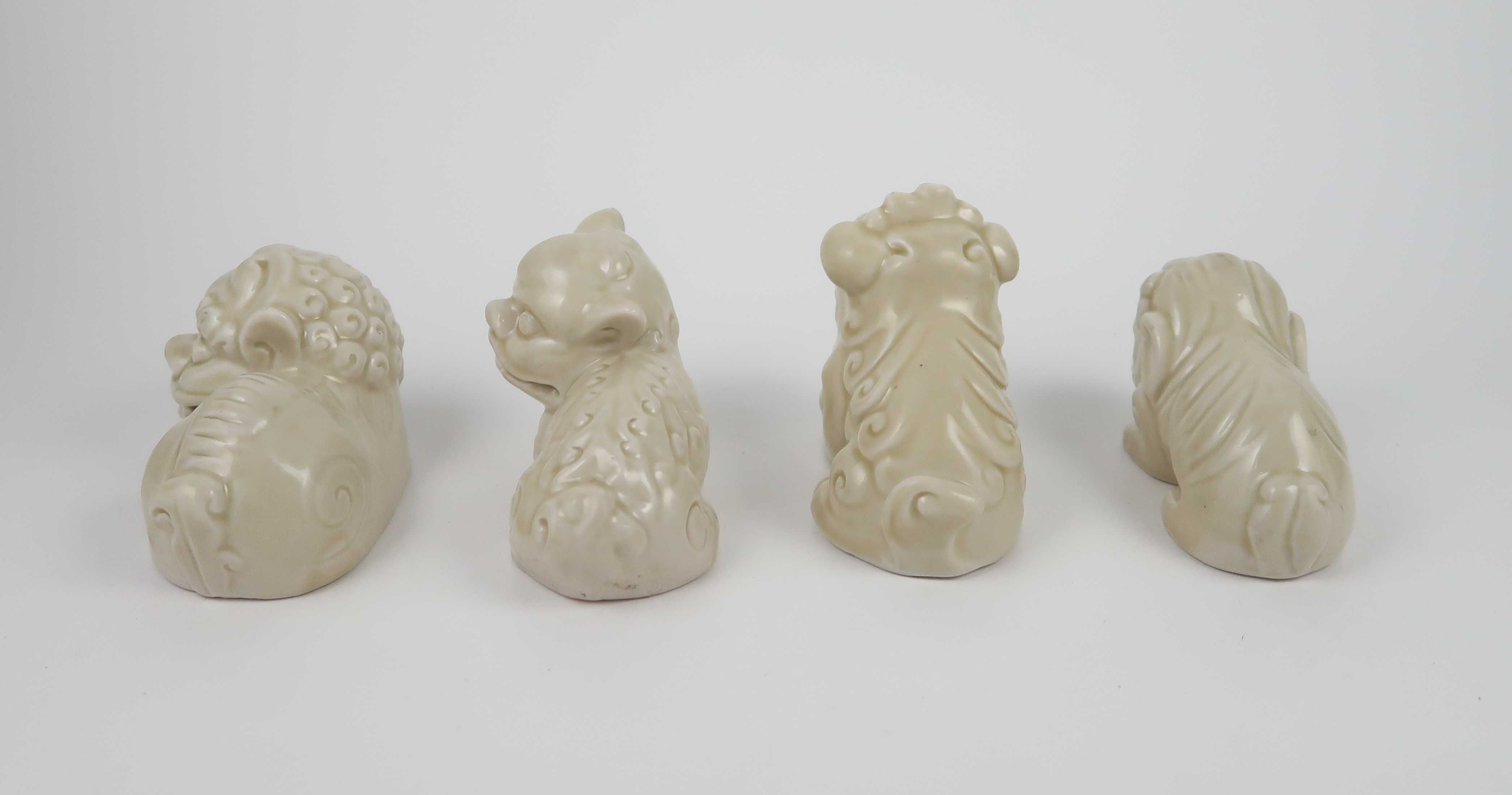 4 Cães Foo em porcelana da China