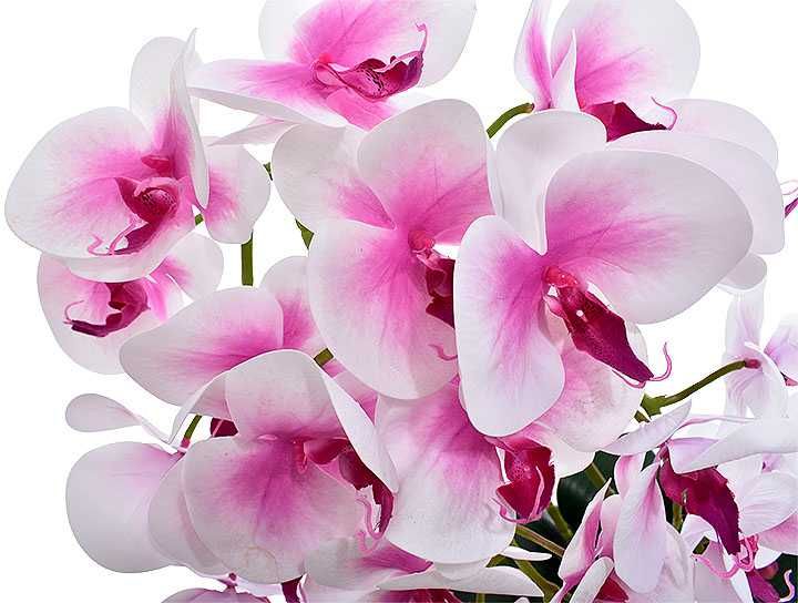 Storczyk donica sztuczne kwiaty orchidea dekoracja salonu liście